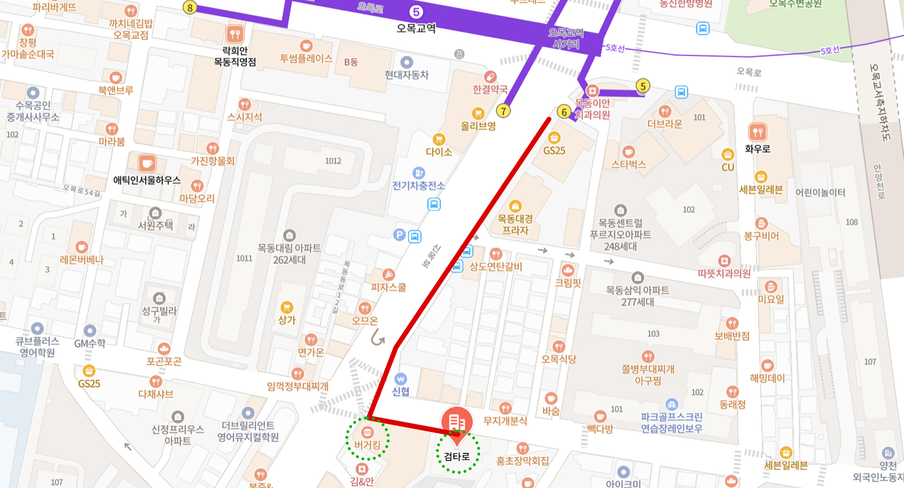 검타로 찾아가기 지도